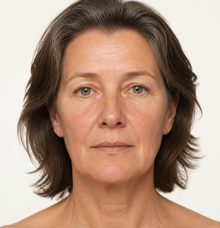 Patient A before Deep plane facelift & deep neck lift